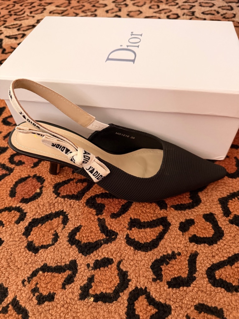 Dior Black J'Adior Slingback Pumps size 7.5 - Picture 5 of 9